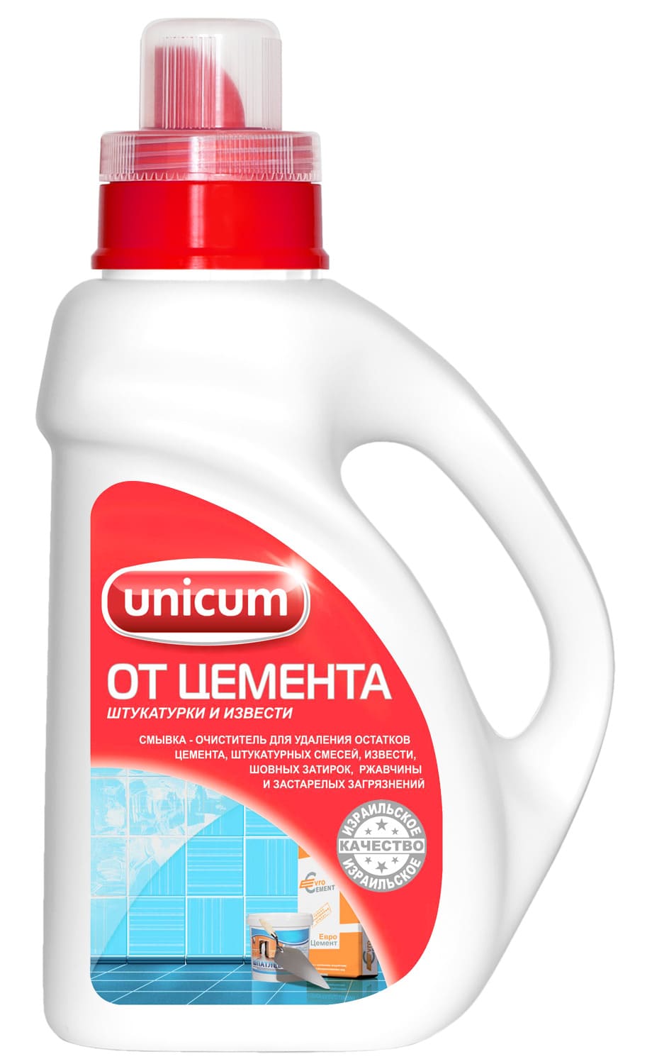 картинка Средство-очиститель для удаления остатков цемента, извести, штукатурки, 1 л, жидкий, бутыль, Unicum от магазина Альфанит в Кунгуре