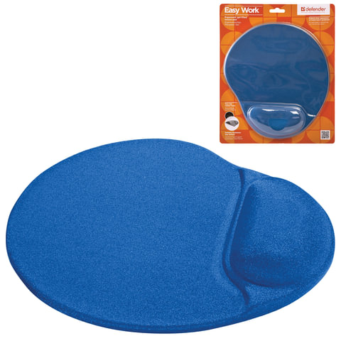 картинка Коврик для мыши Buro "EasyWork", ткань/полиуретан, синий, гелевая подушка, 50916 от магазина Альфанит в Кунгуре