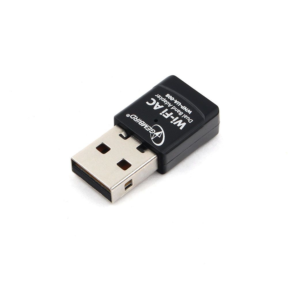 картинка Адаптер Wi-Fi USB Gembird 600Mбит, USB, 2 диапазона (2,4 ГГц и 5 ГГц), чипсет RTL8811CU, 802.11b/g/n/ac/а, мини, черный, WNP-UA-008 от магазина Альфанит в Кунгуре