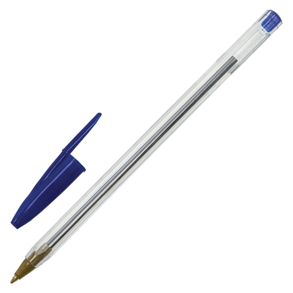 картинка Набор шариковых масляных ручек, 4 шт, 1 цв, 1,0 мм, синий, "Basic Budget BP-04", STAFF, 143873 от магазина Альфанит в Кунгуре
