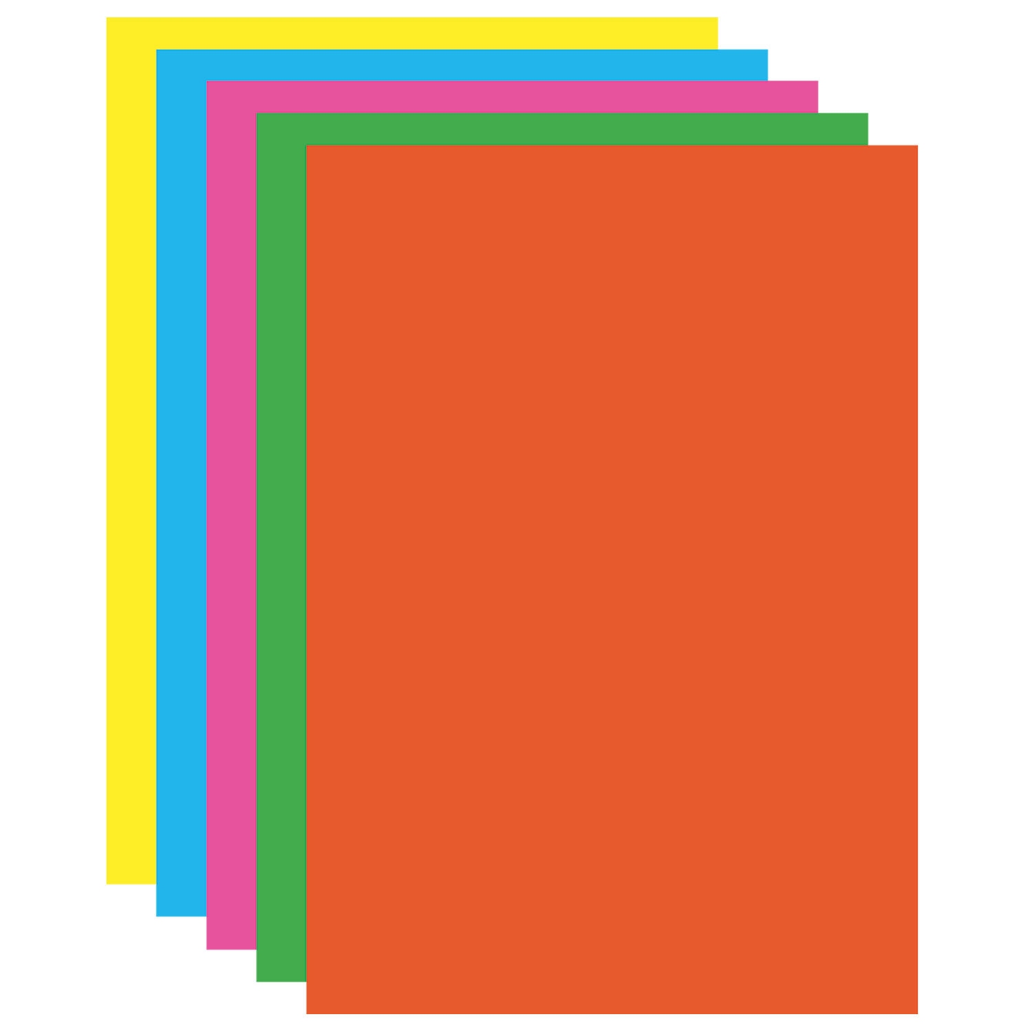 картинка Картон цветной, А4, 10 л, 5 цв, мелованный, флуоресцентный, "Лето", BRAUBERG, 129918 от магазина Альфанит в Кунгуре