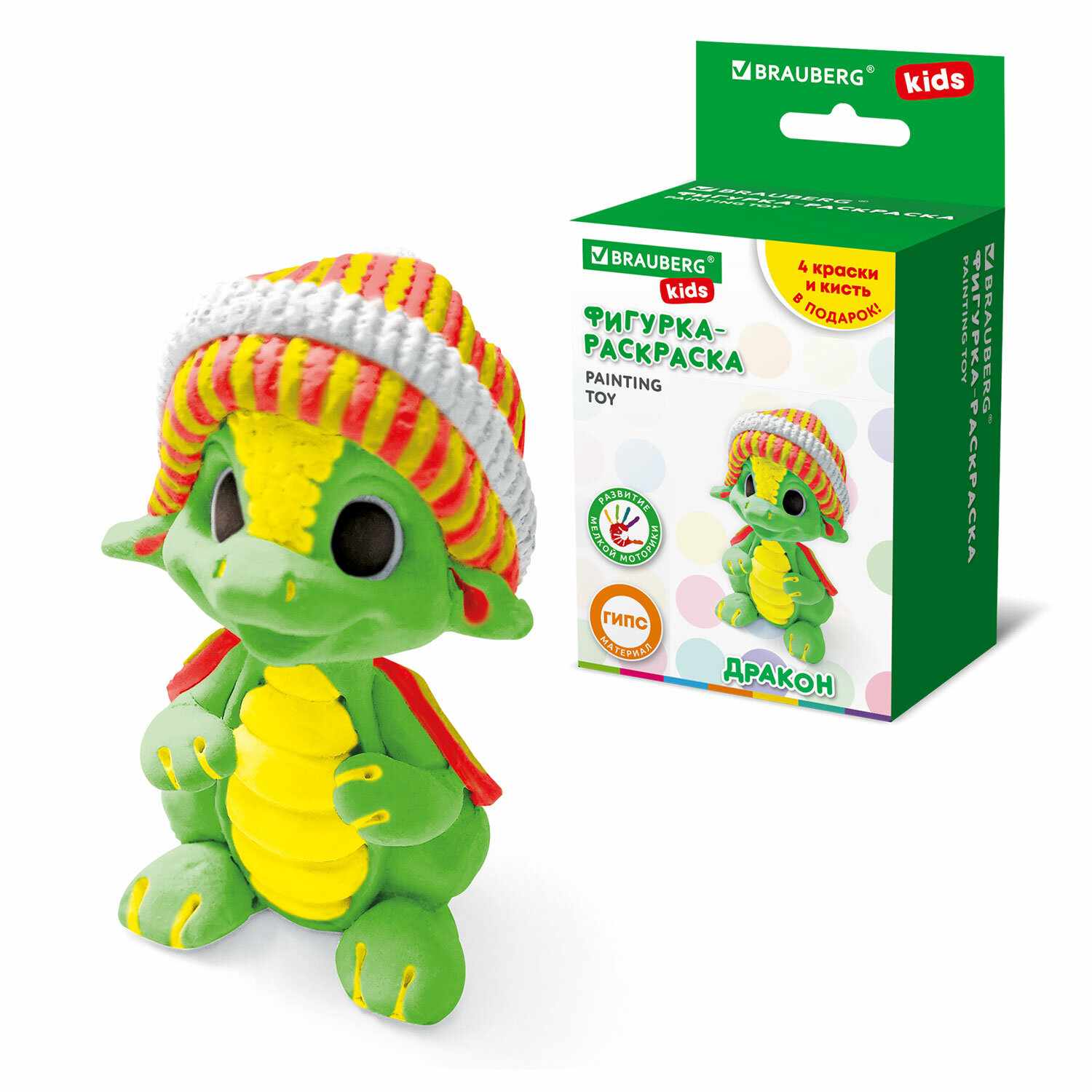 картинка Набор для росписи фигурки, гипс, с красками и кистью для росписи, BRAUBERG KIDS, 665203 от магазина Альфанит в Кунгуре