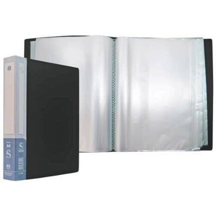 картинка Папка 80 файлов, А4, корешок 50 мм, пластик, черный, Sponsor, SDB80/BK от магазина Альфанит в Кунгуре