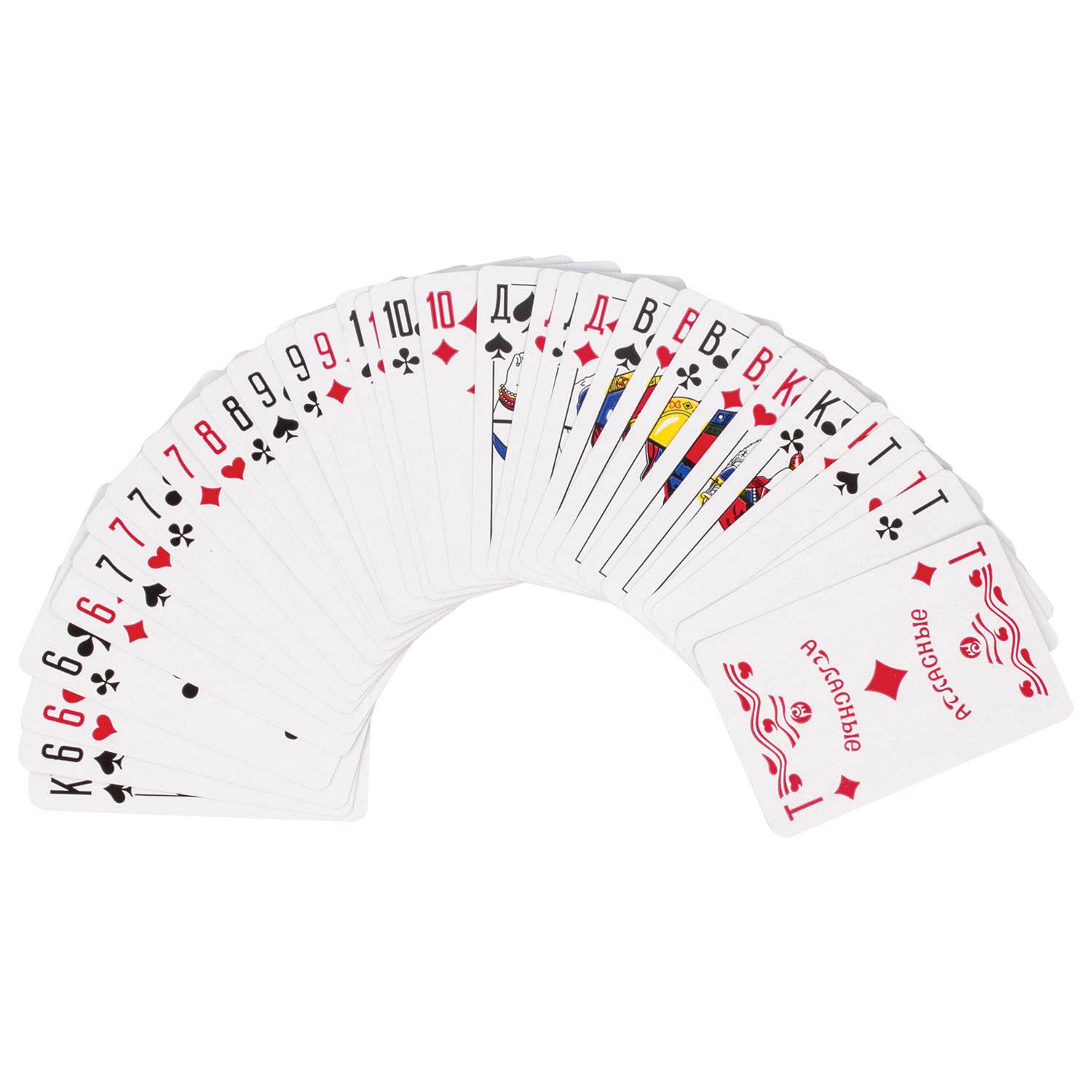 картинка Игральные карты, 1 колода, 36 карт, с покрытием, пластик, Золотая сказка, 454215 от магазина Альфанит в Кунгуре