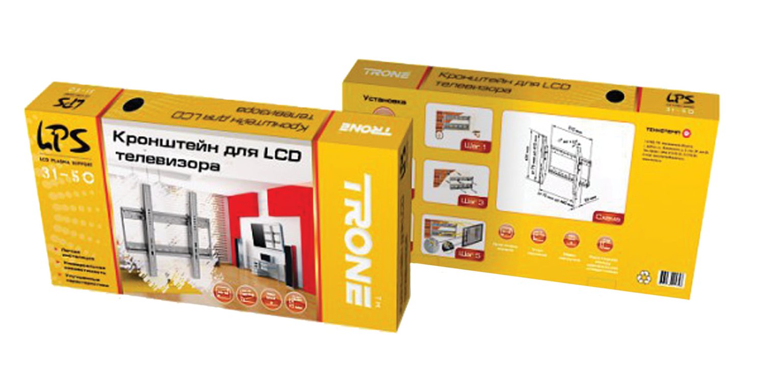 картинка Кронштейн для телевизора TRONE LPS31-50, VESA75-400/400, 26-42", до 75 кг, 450495 от магазина Альфанит в Кунгуре
