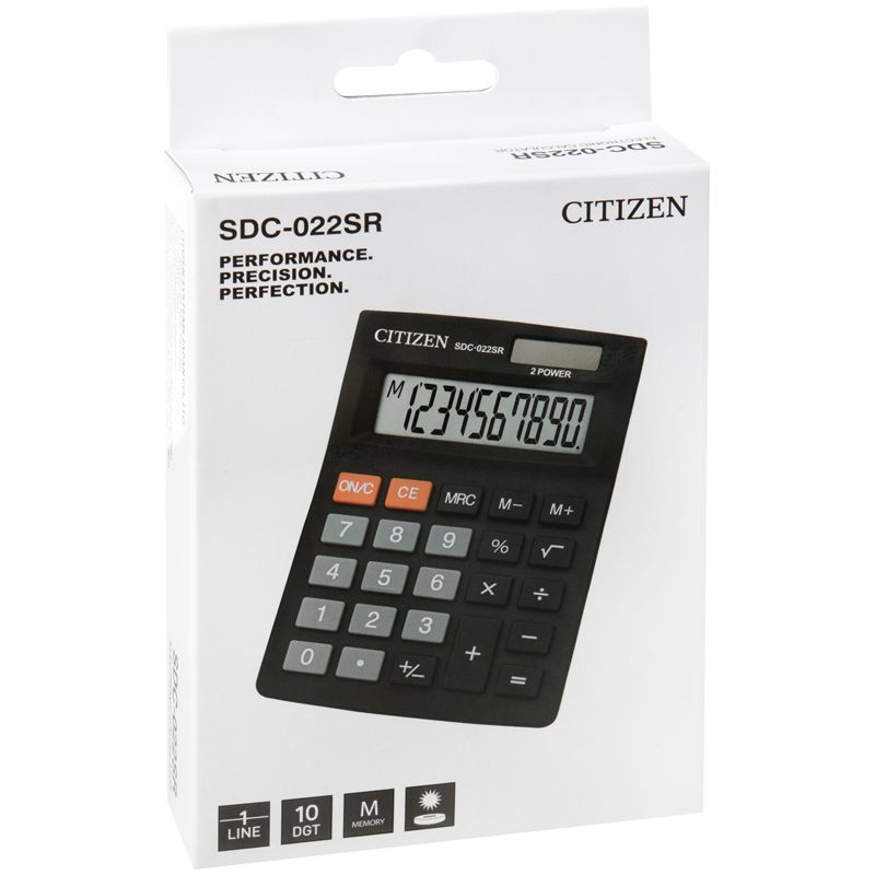 картинка Калькулятор настольный, 10 разрядов, 12*8,8 см, двойное питание, "SDC-022SR", CITIZEN  от магазина Альфанит в Кунгуре