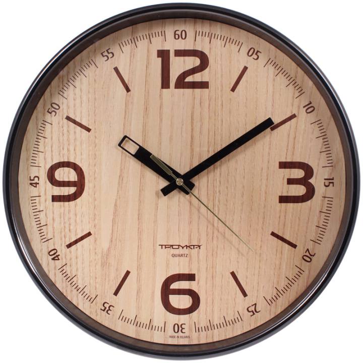 картинка Часы настенные 30*30 см, круг, коричневый, Troyka, 77774731 от магазина Альфанит в Кунгуре