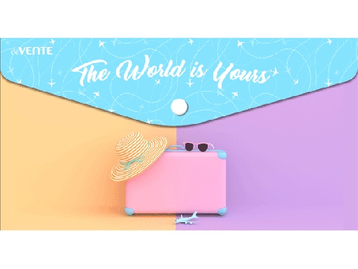картинка Папка-конверт на кнопке, 26*14 см, 150 мкм, пластик, "The world is yours", deVente, 3071591 от магазина Альфанит в Кунгуре