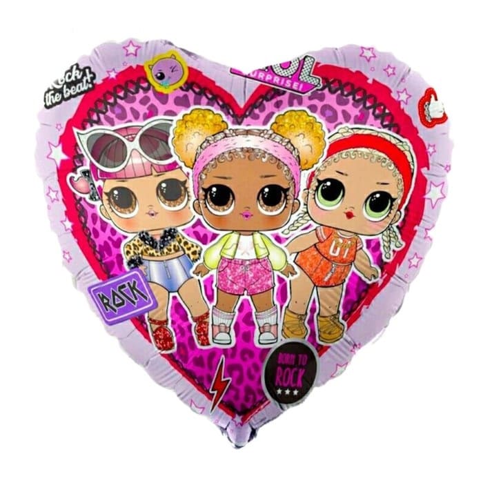 картинка Шар воздушный фольгированный, 18", сердце, "Кукла-Сюрприз", 1202-3043 от магазина Альфанит в Кунгуре
