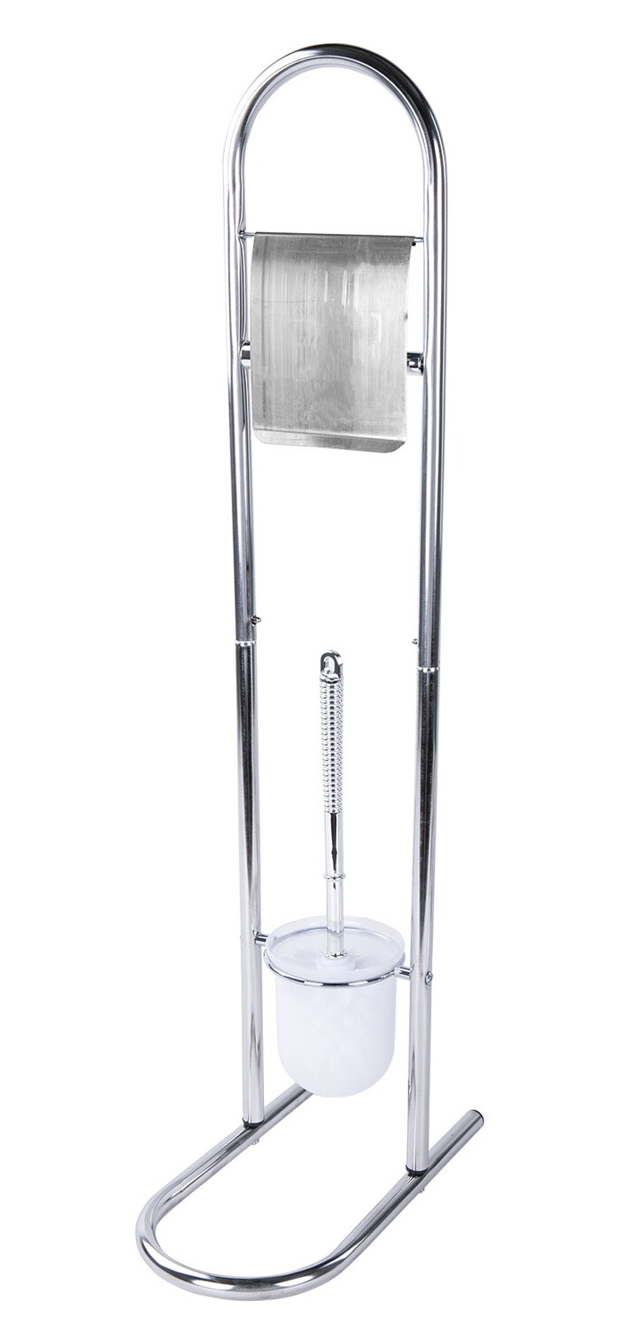 картинка Ерш для унитаза, с подставкой, стойка, сталь/пластик, зеркальный, LAIMA, 607433 от магазина Альфанит в Кунгуре