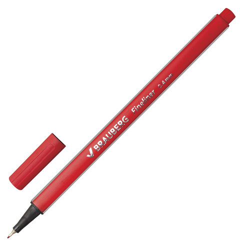 картинка Ручка капиллярная, 0,4 мм, красная, "Aero", BRAUBERG, 142254 от магазина Альфанит в Кунгуре