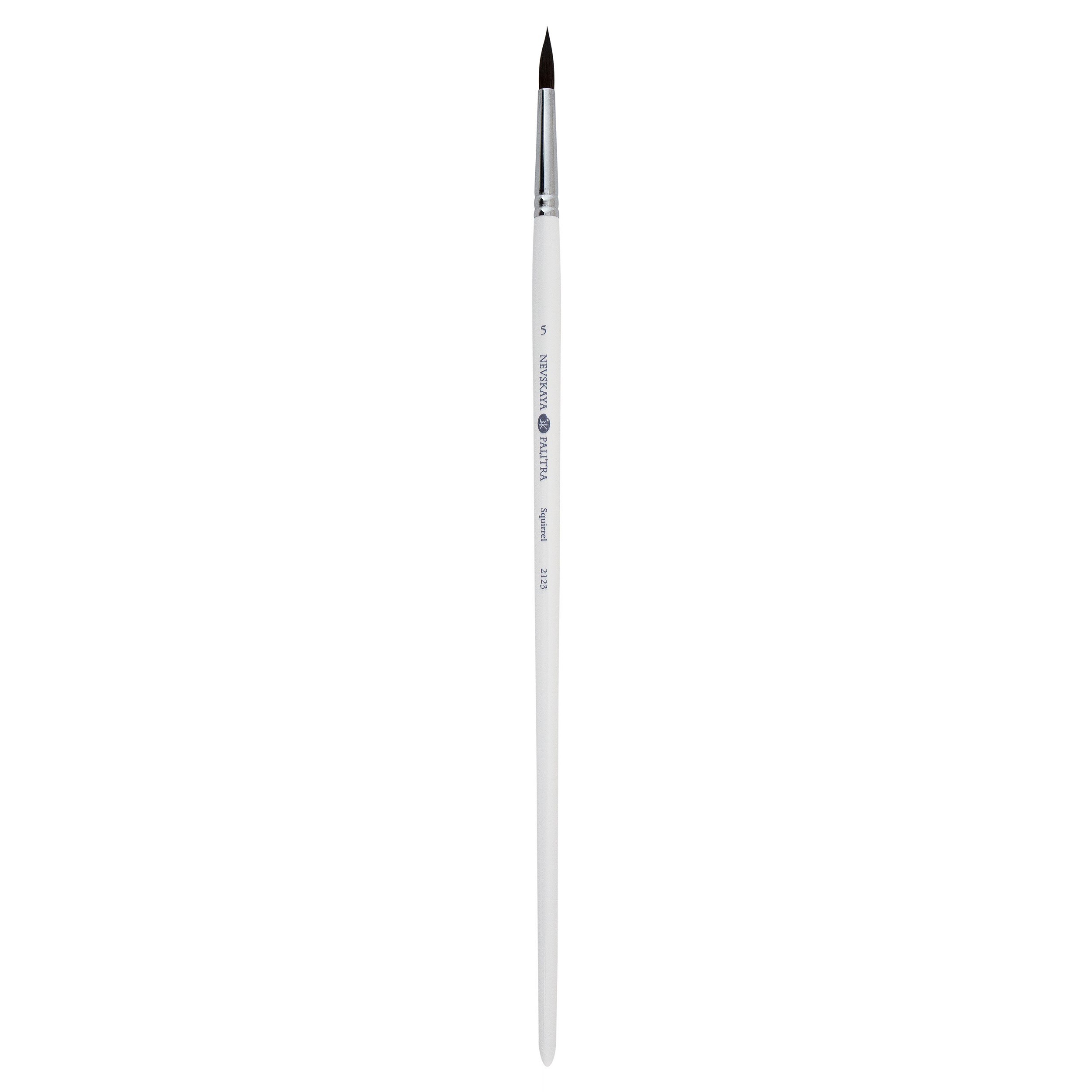 картинка Кисть художественная № 5, белка, круглая, длинная ручка, Невская палитра, 212305 от магазина Альфанит в Кунгуре