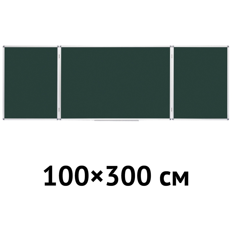 картинка Доска магнитно-меловая, 300*100/100*75*2 см, алюминиевая рамка, OfficeSpace, 307405 от магазина Альфанит в Кунгуре