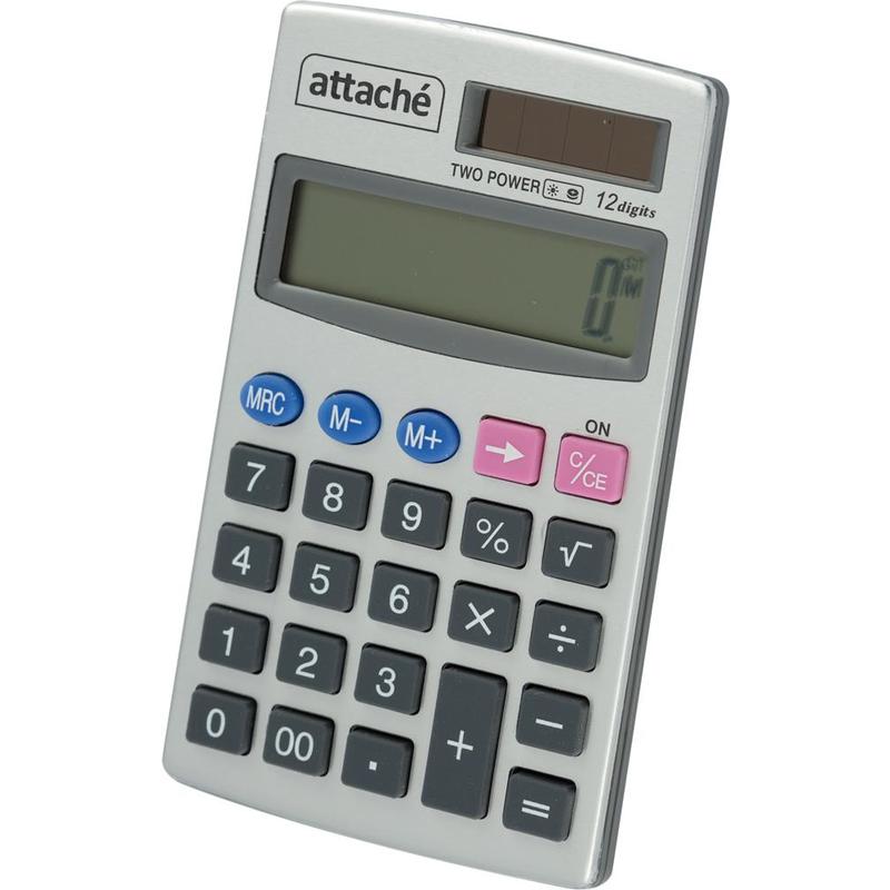картинка Калькулятор карманный, 12 разрядов, серебристый, "ATC-333-12P", Attache, 1277751 от магазина Альфанит в Кунгуре