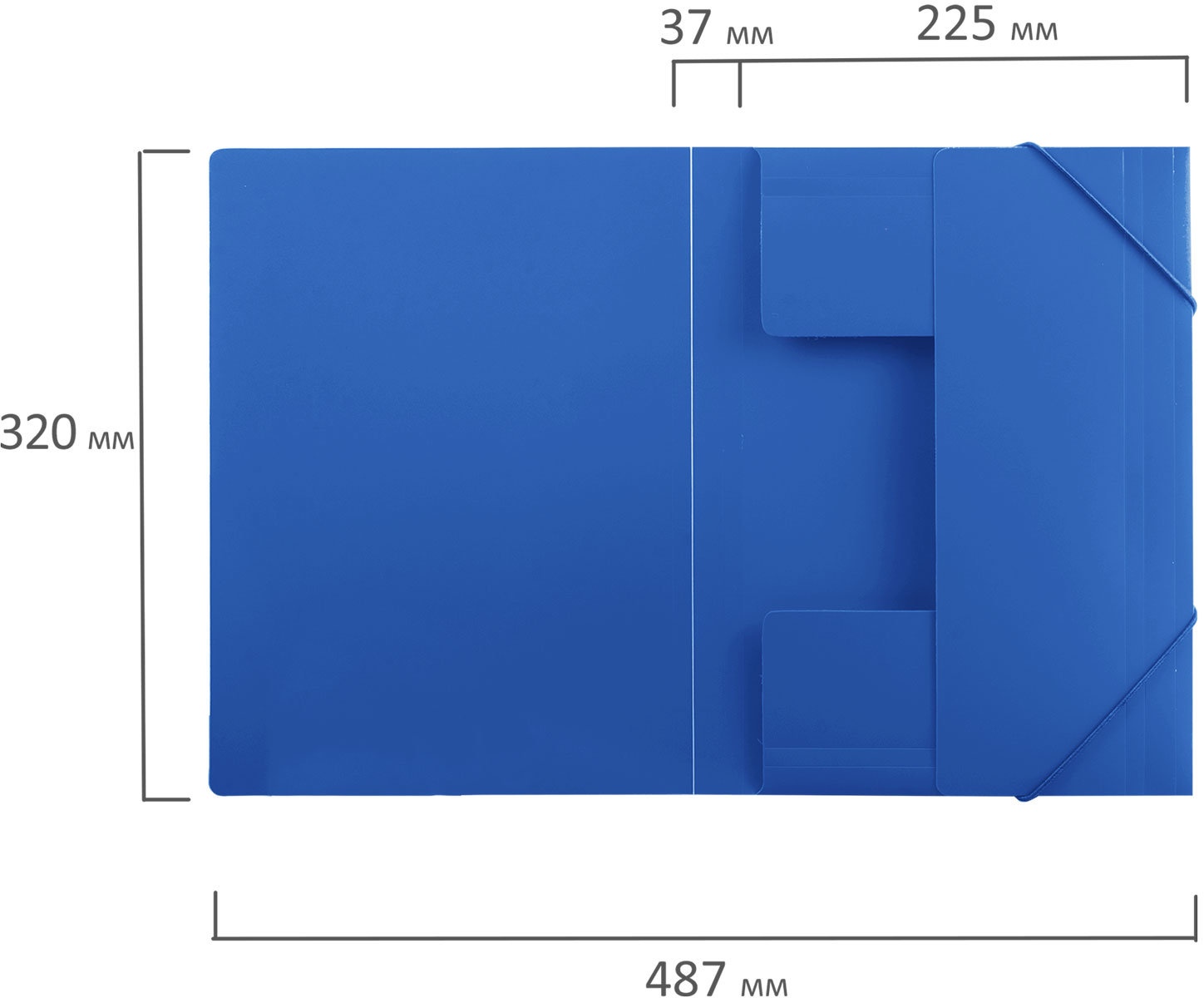 картинка Папка на резинке, А4, 500 мкм, до 300 л, пластик, синий, "Office", BRAUBERG, 227712 от магазина Альфанит в Кунгуре