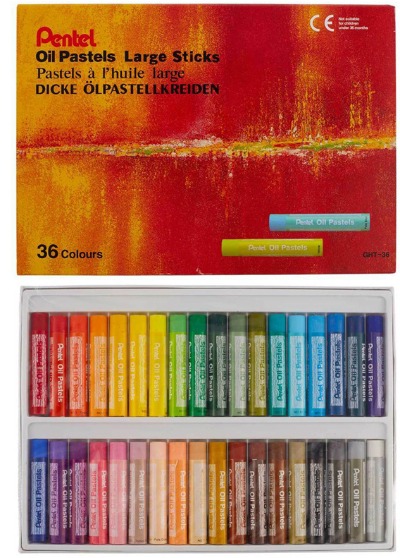 картинка Пастель масляная, 36 цв, художественная, "Oil Pastels XXL", PENTEL, GHT-36L от магазина Альфанит в Кунгуре