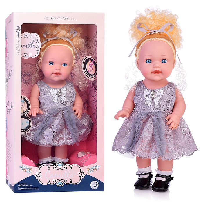 картинка Кукла, 35 см, с аксессуарами, звук, серый, в коробке, "Камилла", A678E от магазина Альфанит в Кунгуре