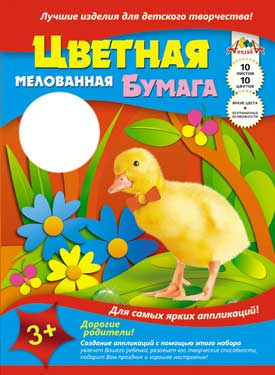 картинка Бумага цветная, А3, 10 л, 10 цв, мелованная, Апплика, 0390 от магазина Альфанит в Кунгуре
