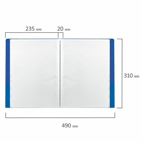 картинка Папка 30 файлов, А4, 0,5 мм, синий, "Office", BRAUBERG, 222631 от магазина Альфанит в Кунгуре