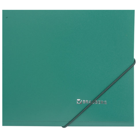 картинка Папка на резинке, А4, корешок 0,5 мм, до 300 л, пластик, зеленый, "Стандарт", BRAUBERG, 221621 от магазина Альфанит в Кунгуре