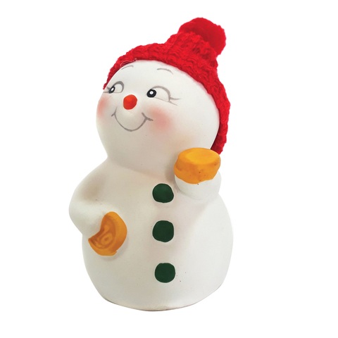 картинка Фигурка новогодняя "Снеговик" с монетами . 8см . керамика от магазина Альфанит в Кунгуре