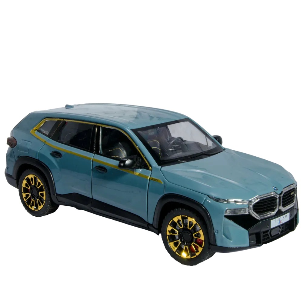 картинка Машина, 22 см, инерция, свет, звук, металл, синий/серый, 1:24, "BMW XM", Die-Cast от магазина Альфанит в Кунгуре