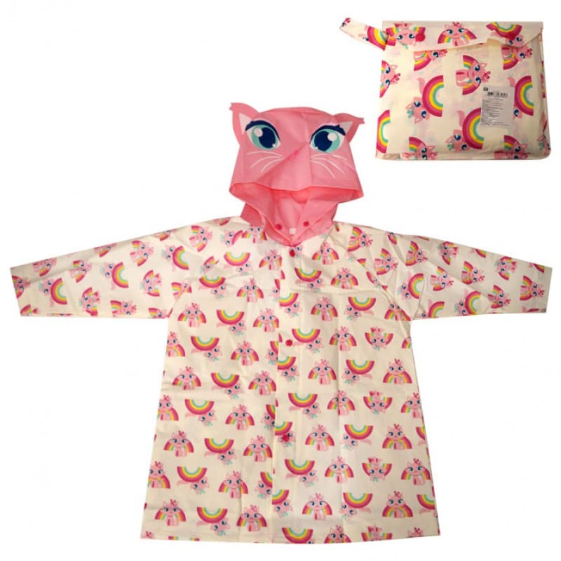 картинка Дождевик детский, упаковка сумка, "Кошечка с радугой", 9252-М от магазина Альфанит в Кунгуре