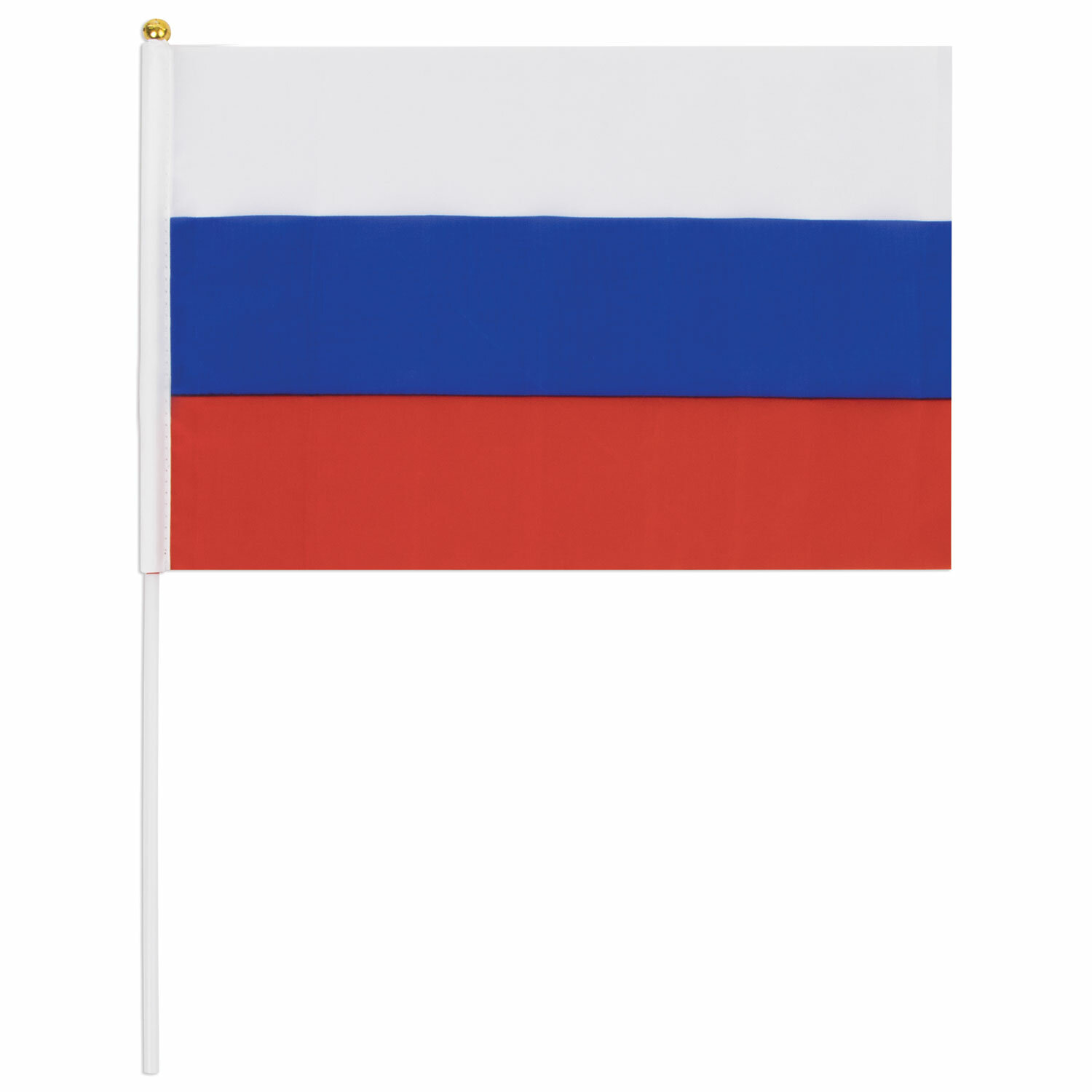 картинка Флаг, 20*30 см, без герба, с флагштоком, "Россия", STAFF, 550181 от магазина Альфанит в Кунгуре