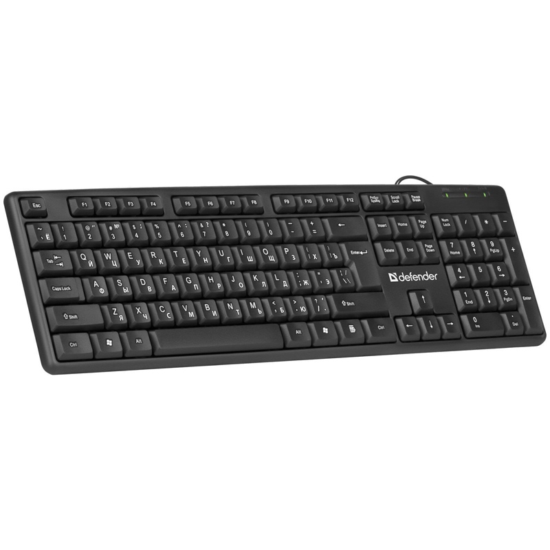 картинка Клавиатура проводная Defender Element HB-520, USB, черный, 45523 от магазина Альфанит в Кунгуре