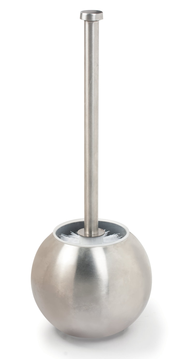 картинка Ерш для унитаза, с подставкой, нержавеющая сталь, матовый, в форме шара, LAIMA, 601617 от магазина Альфанит в Кунгуре