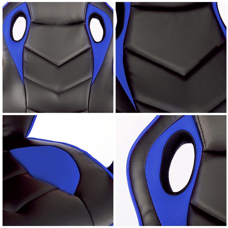 картинка Кресло игровое Helmi "Boost HL-S07", экокожа/ткань, черный/синий, 279721 от магазина Альфанит в Кунгуре