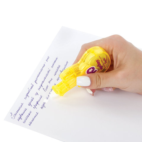 картинка Корректирующая лента, 5мм*6м, желтый корпус, "ГИТАРА", Юнландия, 227798 от магазина Альфанит в Кунгуре