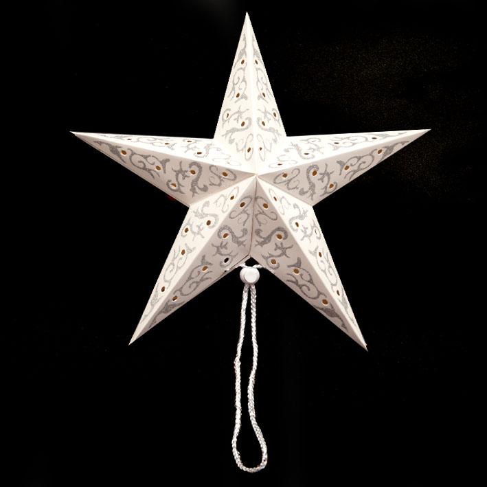 картинка Подвеска новогодняя, 30 см, бумага, с серебрянными узорами, "Звезда", 9311-3-30 от магазина Альфанит в Кунгуре