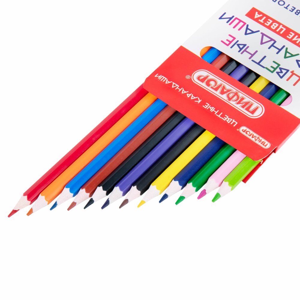 картинка Карандаши цветные, 12 цв, 12 шт, пластик, шестигранный корпус, "Эко. Классик", ПИФАГОР, 182048 от магазина Альфанит в Кунгуре