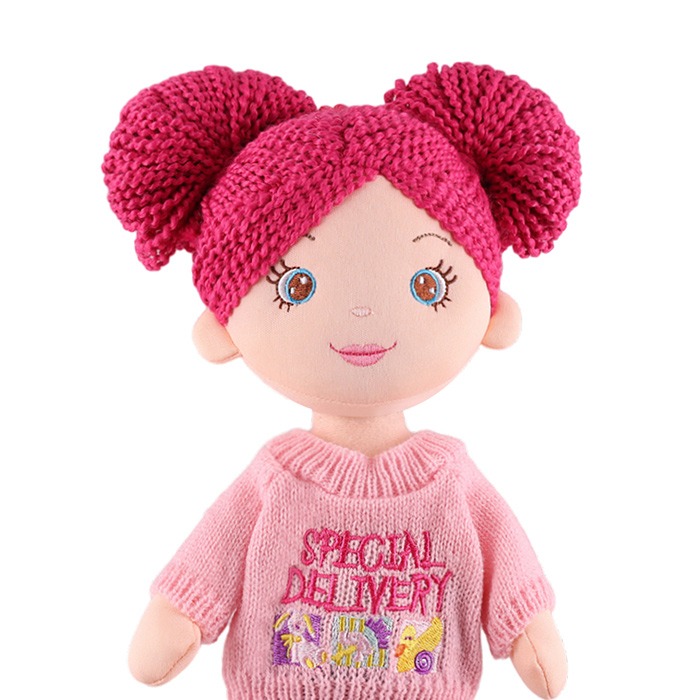 картинка Кукла мягкая, 36 см, звук, в розовом джемпере и джинсах, "Нора", MT-CR-D01202332-36 от магазина Альфанит в Кунгуре