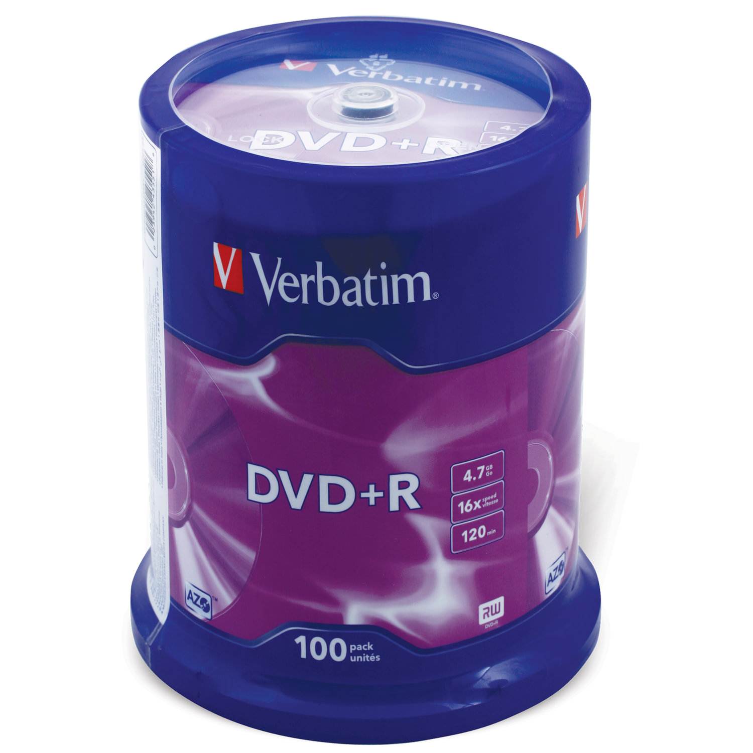 картинка Диски DVD+R Verbatim Bulk, 100 шт, 4,7 Gb, 16x, упаковка на шпиле, 43551 от магазина Альфанит в Кунгуре
