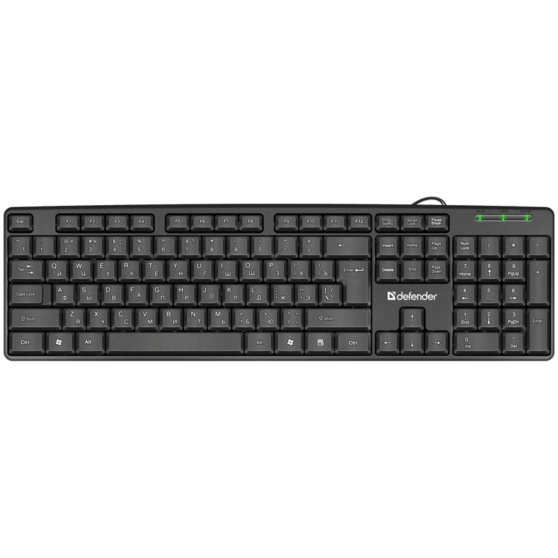картинка Клавиатура проводная Defender Element HB-520, USB, черный, 45523 от магазина Альфанит в Кунгуре