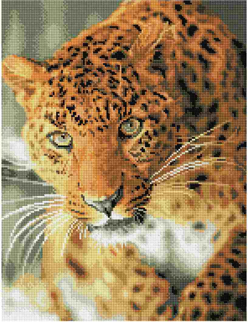картинка Алмазная картина, 40*50 см, на подрамнике, полная выкладка, "Леопард", Три совы, АМП4050_47616 от магазина Альфанит в Кунгуре