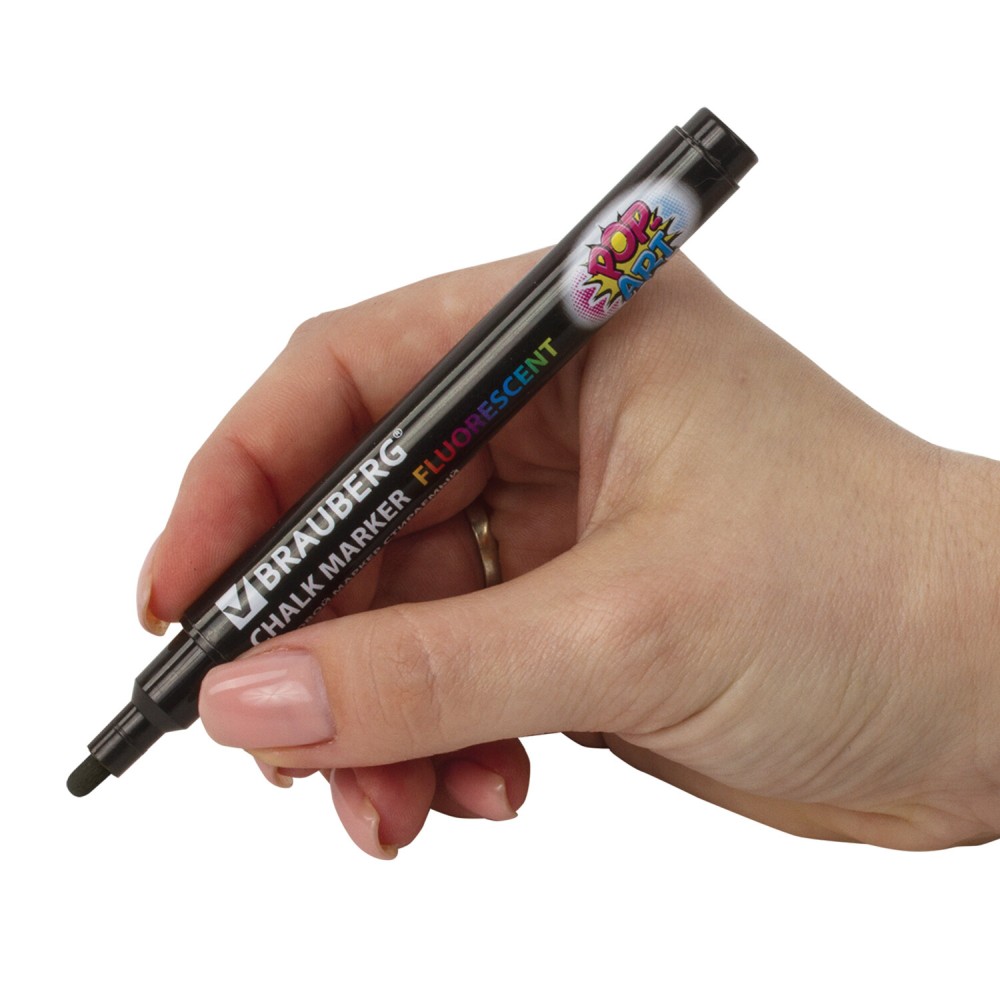 картинка Маркер меловой, 3,5 мм, черный, стираемый, "Pop-Art", BRAUBERG, 151525 от магазина Альфанит в Кунгуре