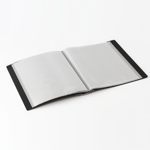 картинка Папка 80 файлов, А4, 0,9 мм, черный, "Стандарт", BRAUBERG, 221608 от магазина Альфанит в Кунгуре