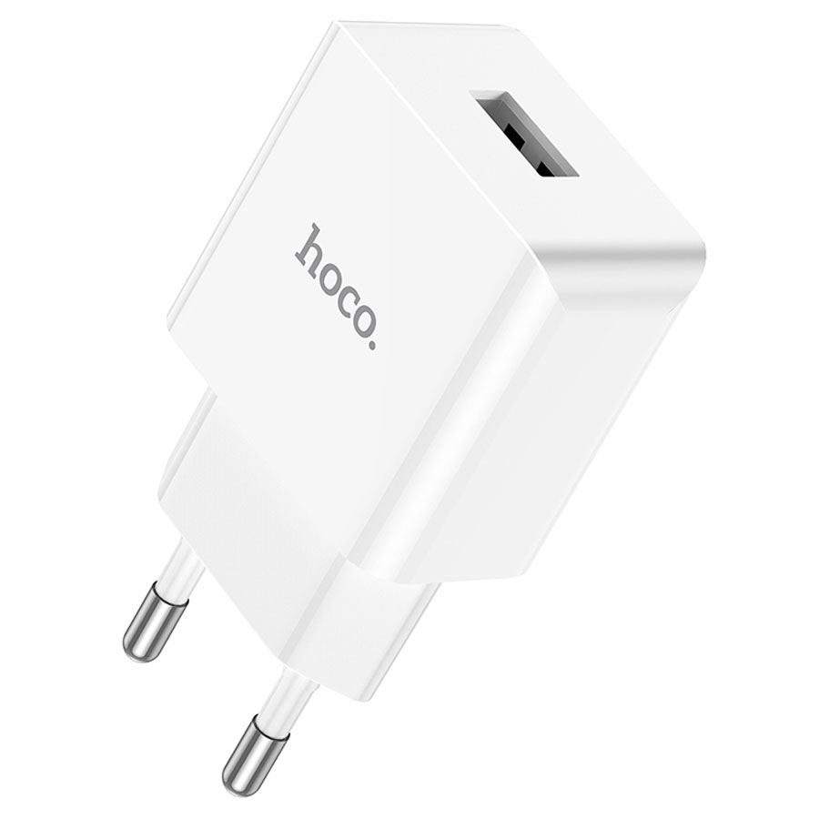 картинка Сетевое зарядное устройство Hoco C106A, 1  USB-TypeC, 2,1 А, 10,5 Вт, белый от магазина Альфанит в Кунгуре