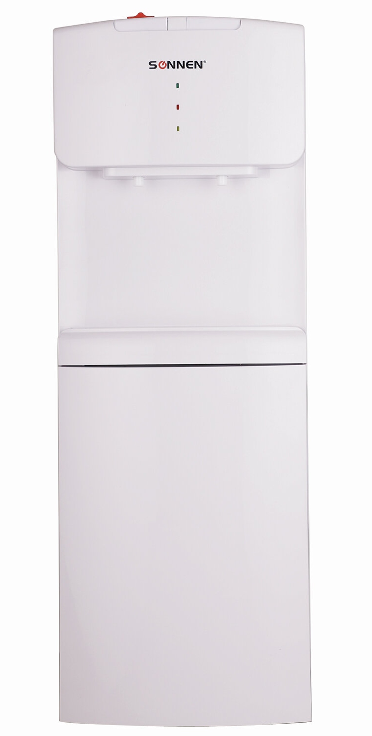 картинка Кулер для воды, напольный, 2 крана, белый, без нагрева и охлаждения, SONNEN FS-02N, 454995 от магазина Альфанит в Кунгуре