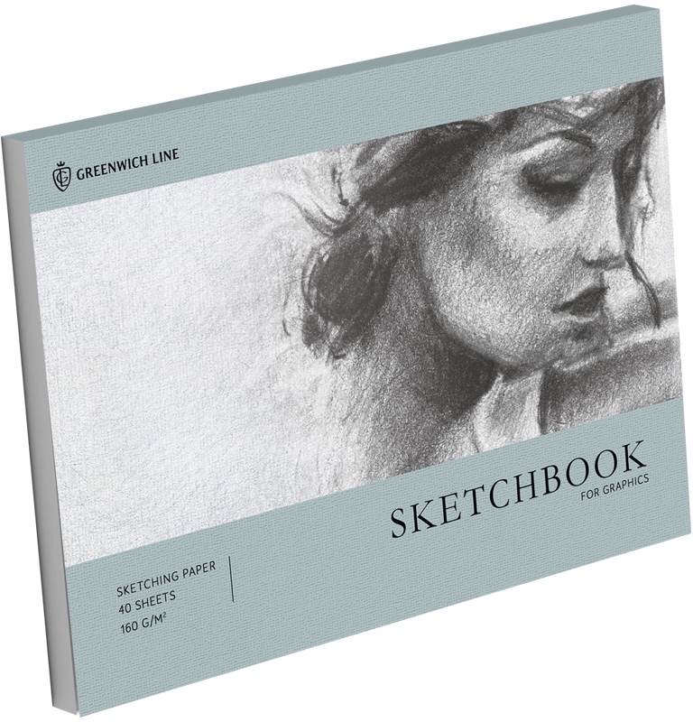 картинка Скетчбук, А4, 40 л, 160 г/м2, белый, на склейке, "Graphics. Graceful girl", Greenwich Line, SkBG_45782 от магазина Альфанит в Кунгуре