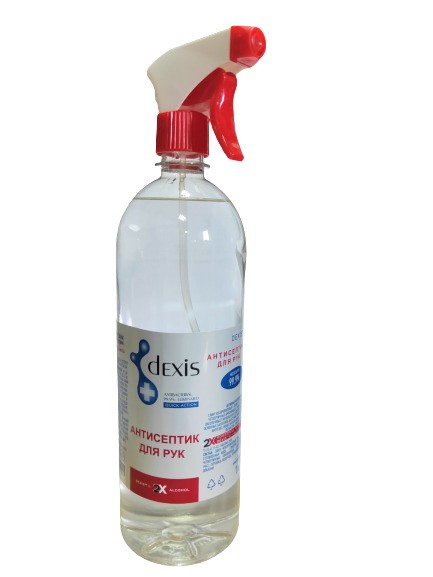 картинка Антисептик кожный, 1 л, бутыль с распылителем, на основе 70% спирта, Dexis от магазина Альфанит в Кунгуре