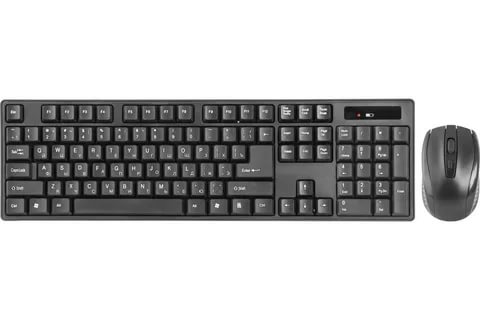 картинка Комплект беспроводной (клавиатура + мышь) Defender C-915 RU черный полноразмерный от магазина Альфанит в Кунгуре