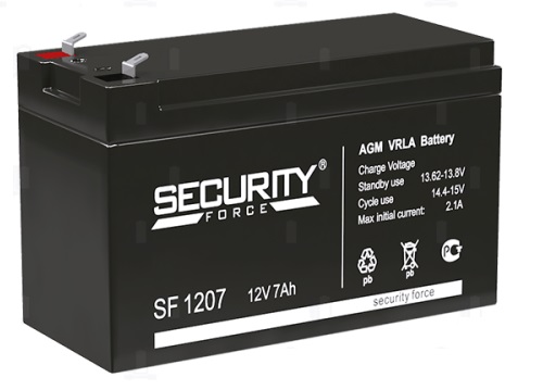 картинка Аккумулятор Security SF 1207 VRLA12-7, 12V, 7Ah от магазина Альфанит в Кунгуре