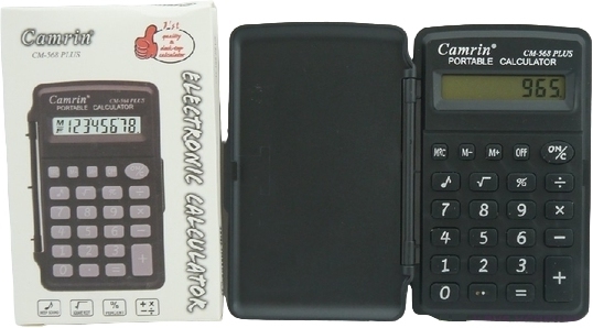 картинка Калькулятор настольный, 8 разрядов, 10*6*1 см, черный, с пластиковой крышкой, "CM-568 plus", Camrin, CN-12 от магазина Альфанит в Кунгуре