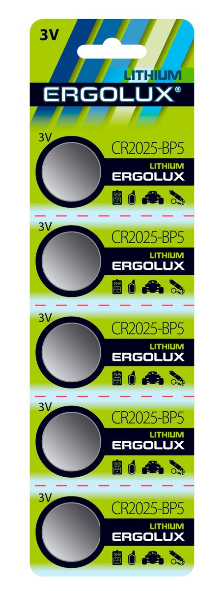 картинка Батарейки CR 2025 круглая, 5*BI, Ergolux, ж12050 от магазина Альфанит в Кунгуре