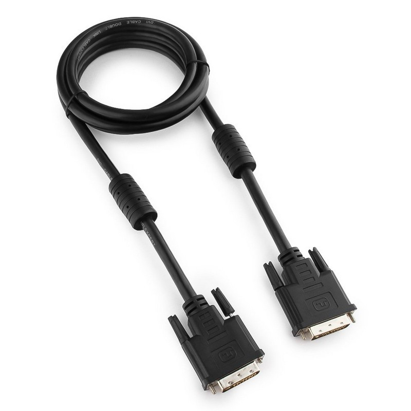 картинка Кабель DVI-D dual link 1.8 м, экранированный, ферритовые кольца, Gembird, черный от магазина Альфанит в Кунгуре