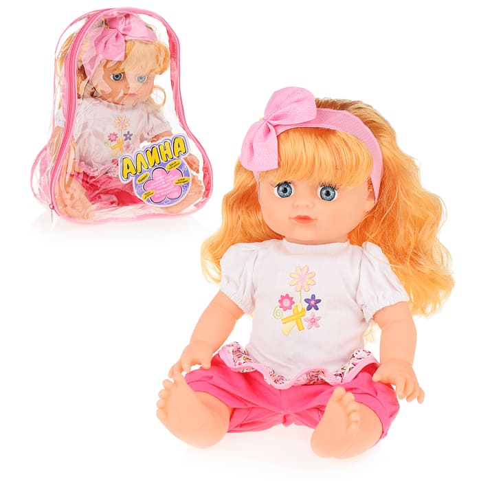 картинка Кукла говорящая, 33 см, в рюкзаке, "Алина", 5298 от магазина Альфанит в Кунгуре